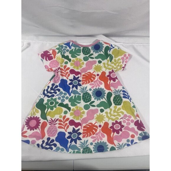 Mini Boden Girl's Short-sleeved Printed Tunic in Multi Holiday Floral - Picture 3 of 4